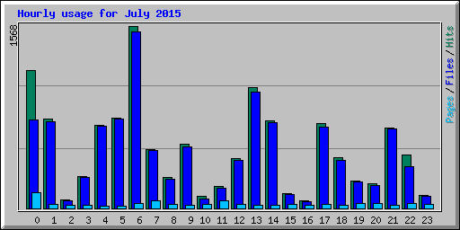 Hourly usage for July 2015