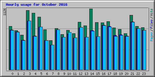 Hourly usage for October 2016