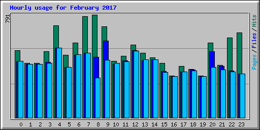 Hourly usage for February 2017